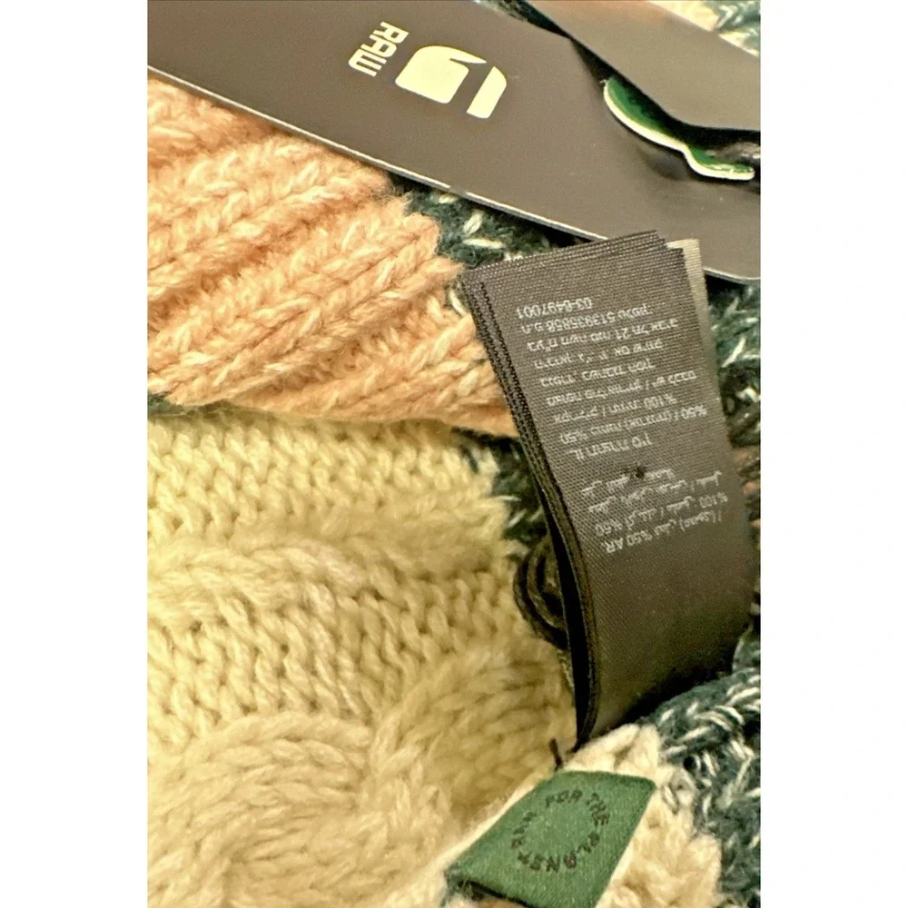 G-Star Raw Sash Soft Touch Coac Knit Scarf Ivory Stripe‎ Trim Organic Cotton